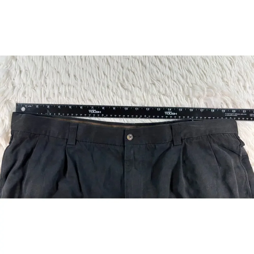 Tommy Bahama Silk Shorts Mens 42 Black‎ Flat Front Casual Dress 8.5 Inseam